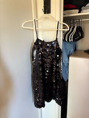 a new day Black Sequin Slip Dress